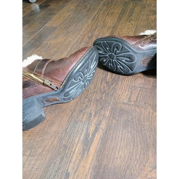 Born Womens Cita Shearling Lined Leather Bootie sz 6 brown leather - Picture 7 of 7